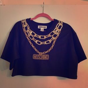 Moschino X H&M cropped sweatshirt with appliqué
